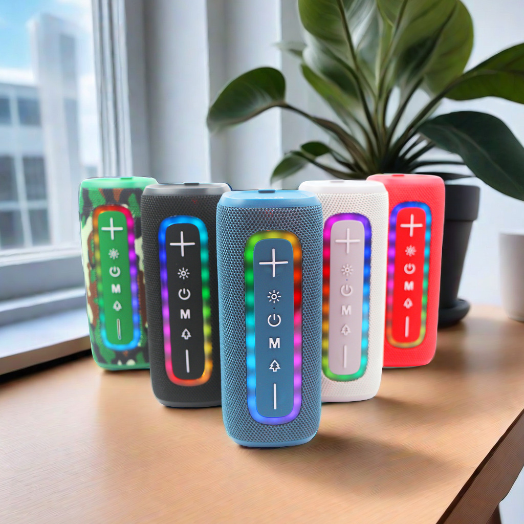 The cross-border best-selling TG428 wireless Bluetooth speaker, LED color light strip, card insert, USB flash drive, FM radio, TWS gift small speaker Application Scenario