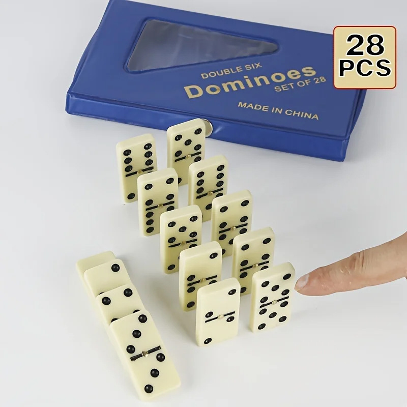Cross-border export Double Six Dominoes PVC box teeth Yellow Dominoes Domino Box four-color details Picture