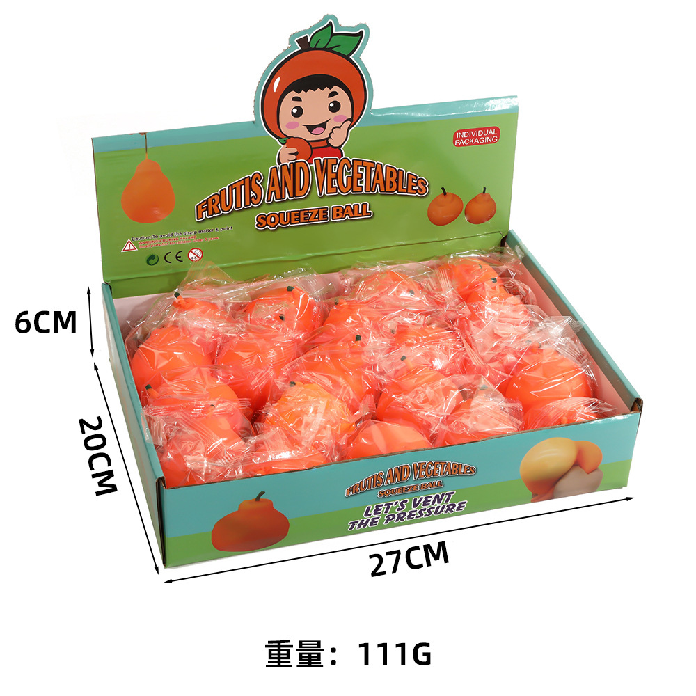 Simulated fruit orange pinching fun slow rebound children's fun stress-relieving Ugly orange food play night market stall stress-relieving toys Item Picture