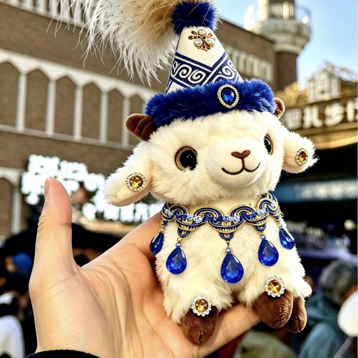 Xinjiang's popular plush toy, Altay's soft and cute little sheep doll, is a ethnic-style cultural and creative plush toy details Picture