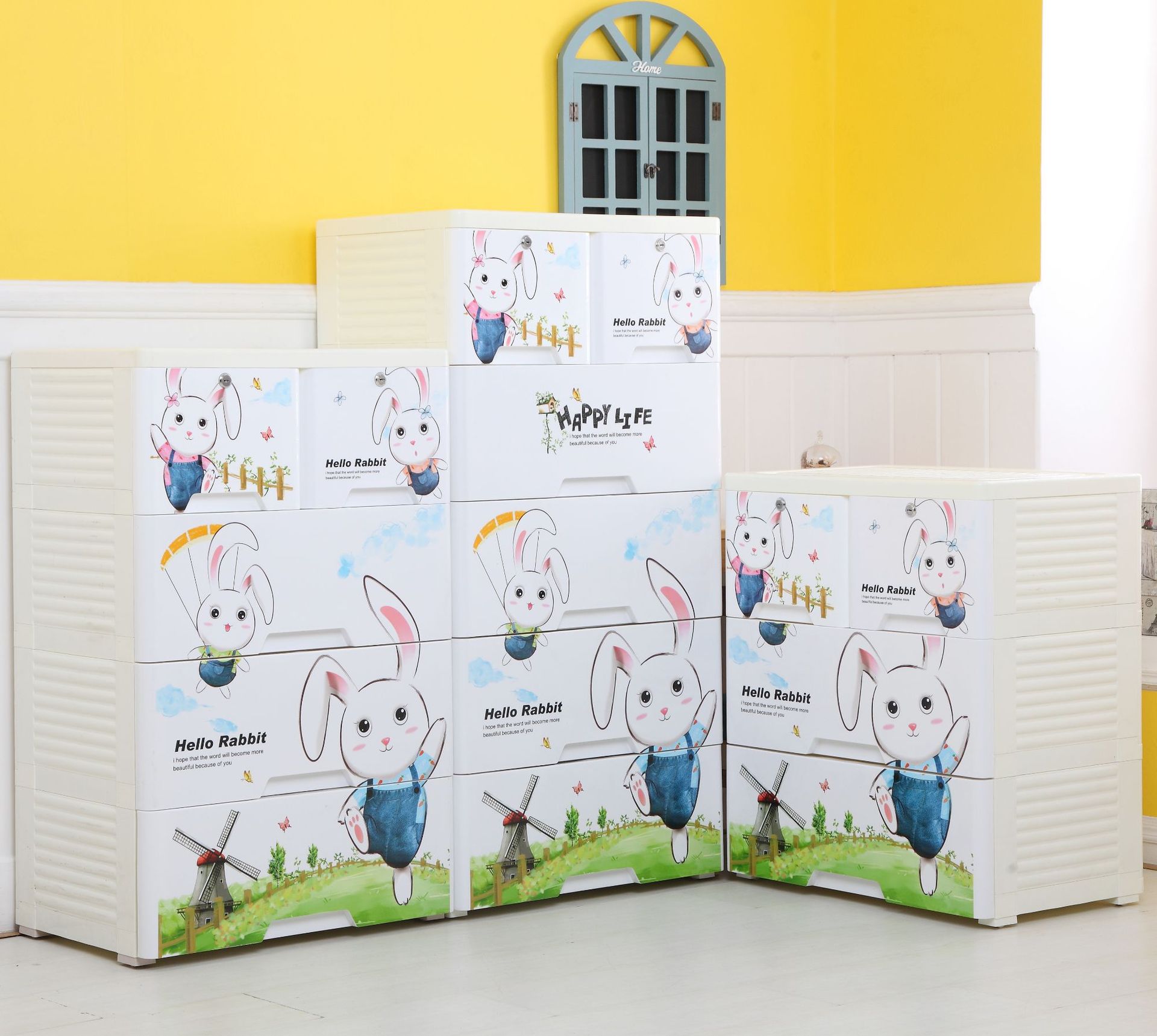 Baby wardrobe, children's storage cabinet, extra-large, widened and thickened, baby clothes storage cabinet, plastic household simple wardrobe Specification image