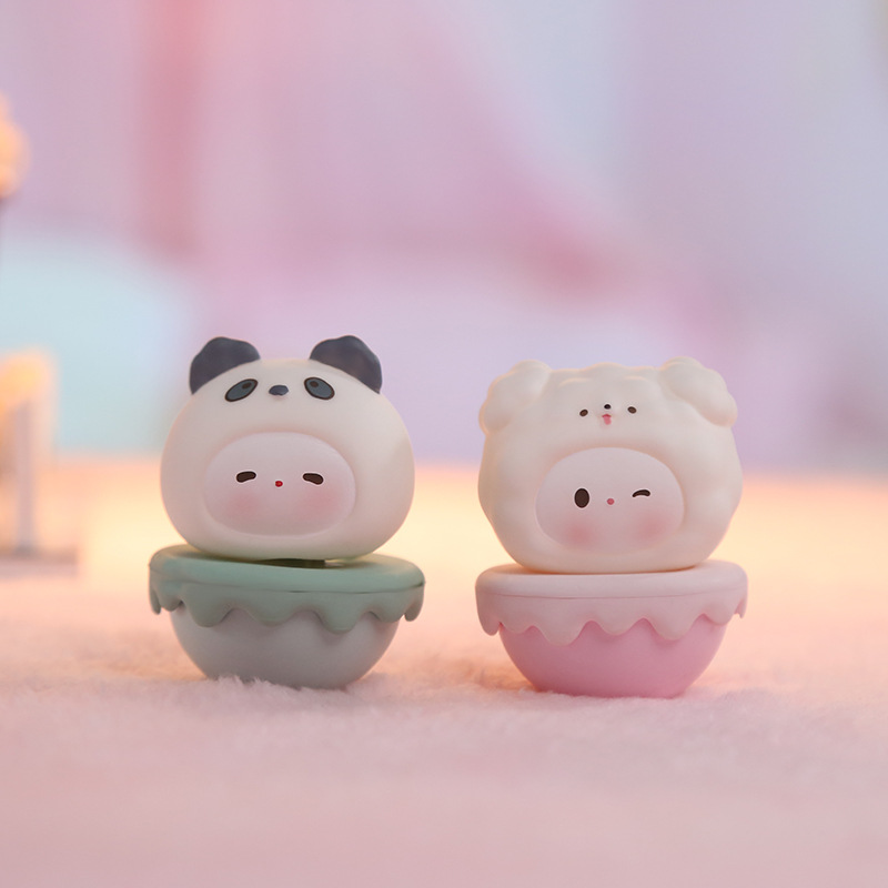 Cute pet untoppleable resin figurines, adorable desktop resin figurines, office decorations, plush figurines wholesale Specification image