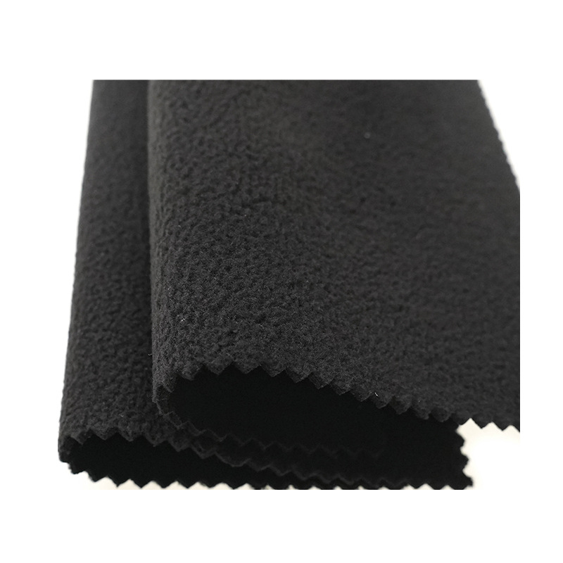 面料格力特/黑膜布/防潮pvc/薄款摇粒绒面料/tpu膜白底实物图