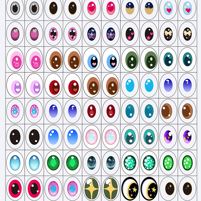 Plush toy accessories, simulated eye patches, diy dolls, flat, round, oval, glass, animal eyes, vertical pupils Application Scenario