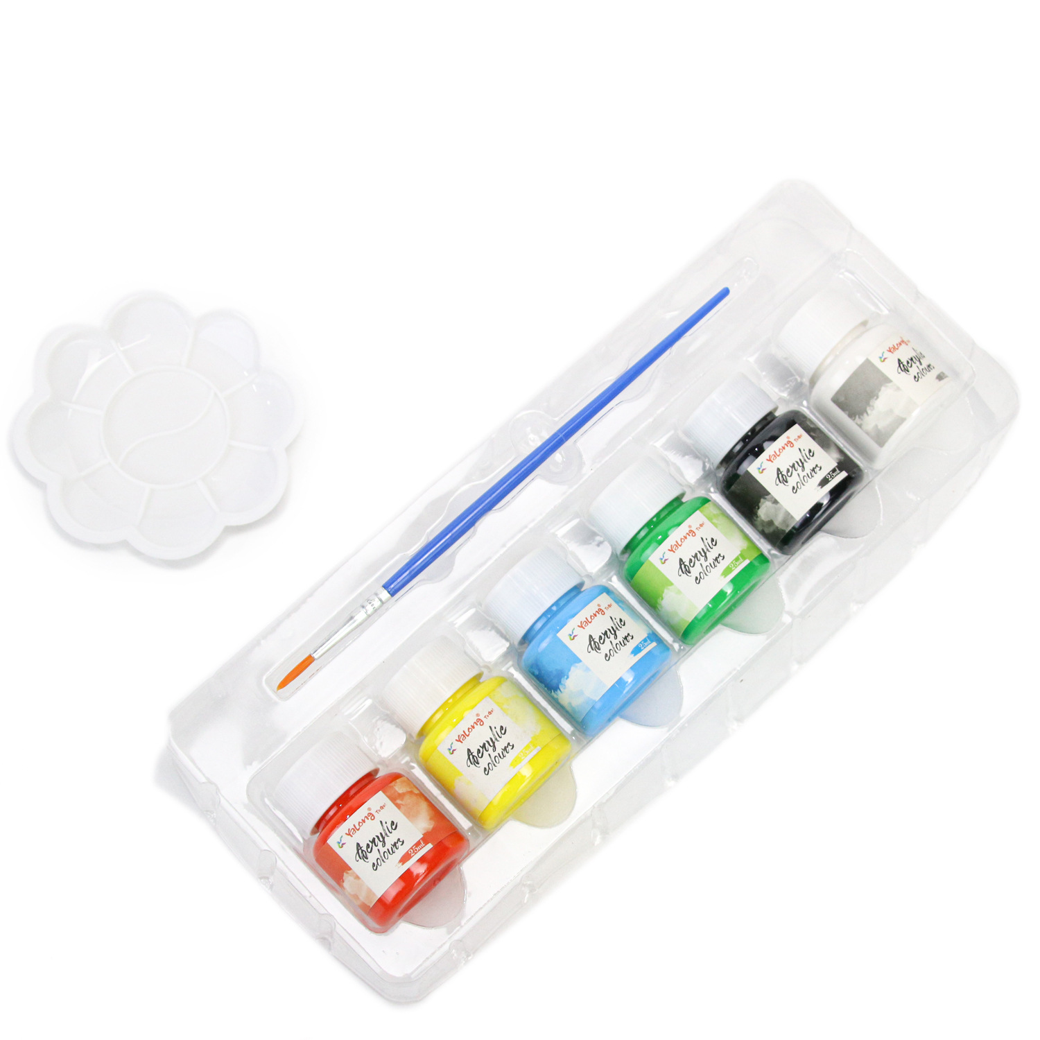 Yalong Cross-border Student Wholesale Art supplies 6-color acrylic color non-toxic waterproof painting Acrylic painting details Picture