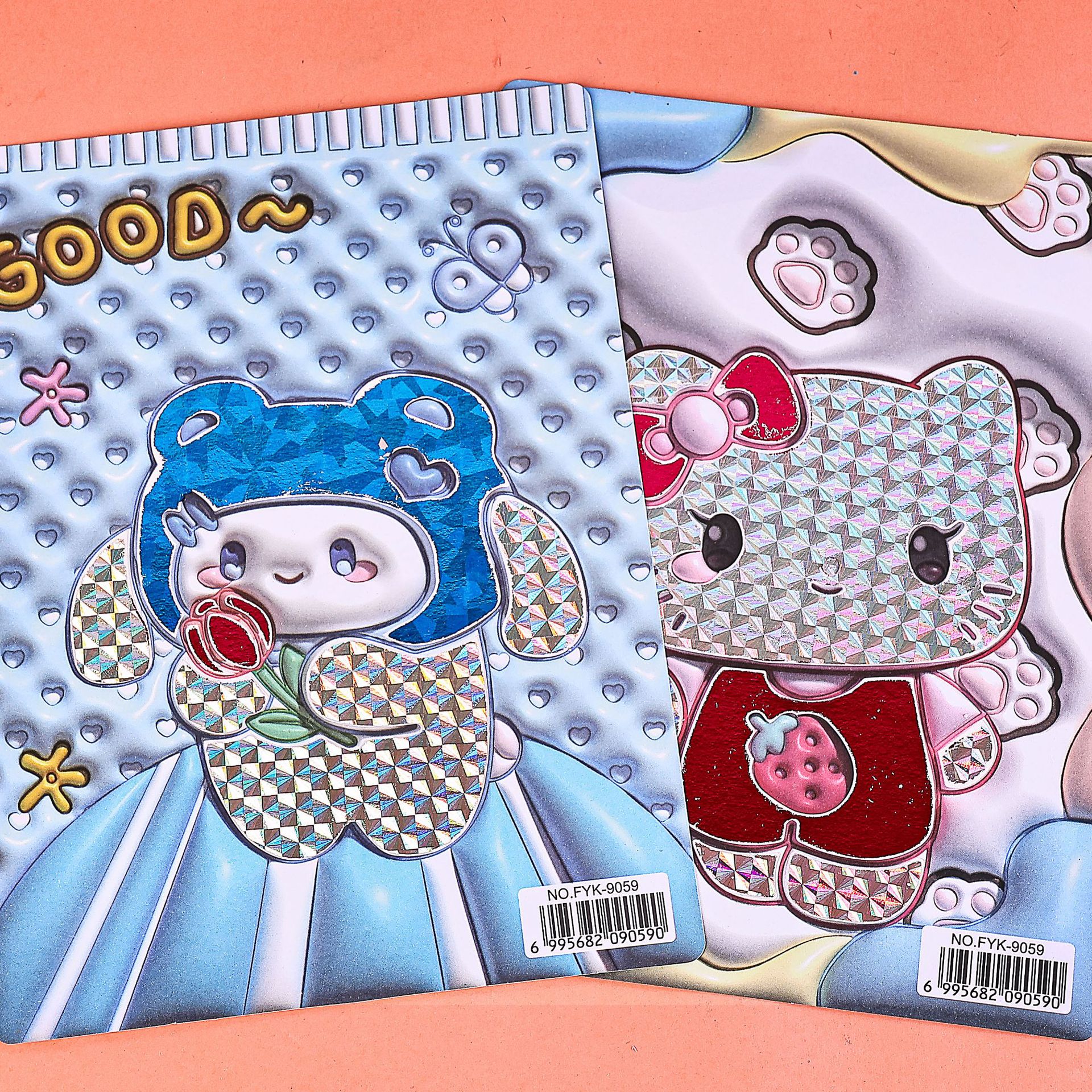 爱心贴纸/手帐/文创贴纸/亮面纯色贴纸/娃娃贴钻产品图