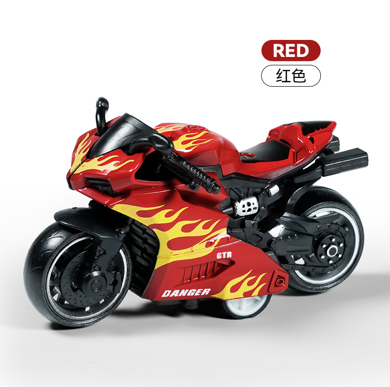 Cross-border mini children's simulation toys, alloy rebound durable motorcycle racing model ornaments, claw machine gifts details Picture