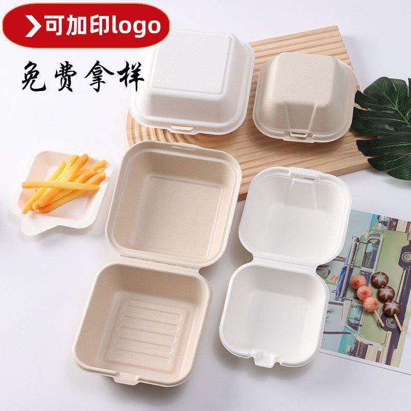 Disposable pulp lunch boxes, hamburger boxes, degradable packing lock boxes, bento boxes, desserts and cakes are sold wholesale online