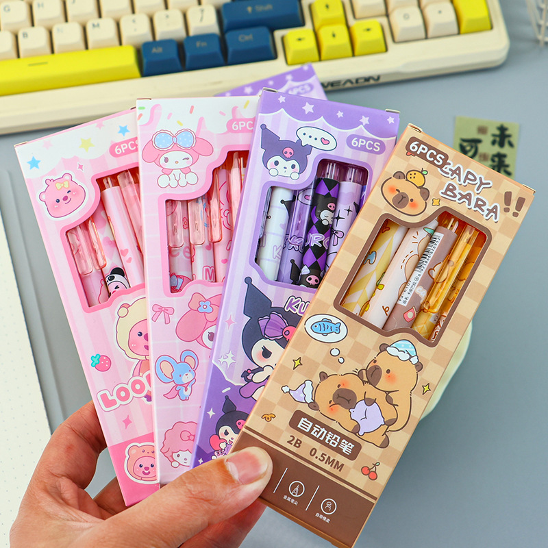 Cute cartoon Kuromi mechanical pencil, ins style, high appearance level, student press to write 0.5 box of pencils