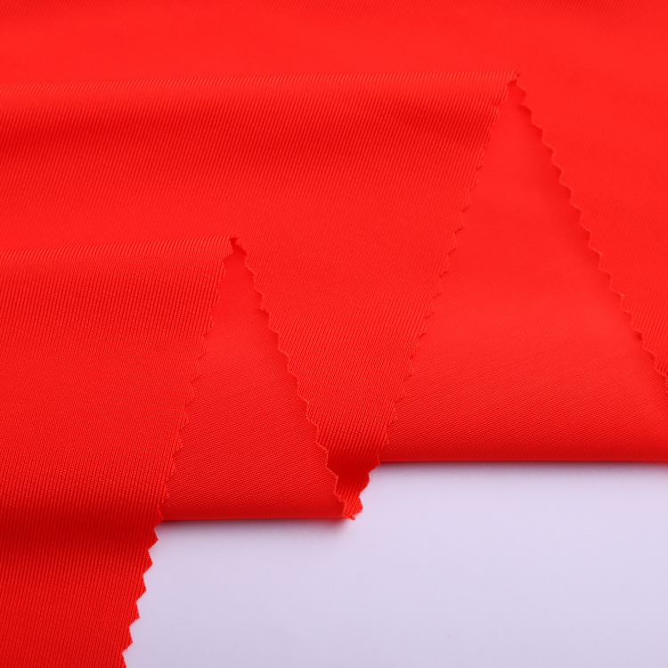 We have polyester semi-gloss swimwear fabric, knitted fabric, stretch Lycra fabric and nylon sports fabric in stock