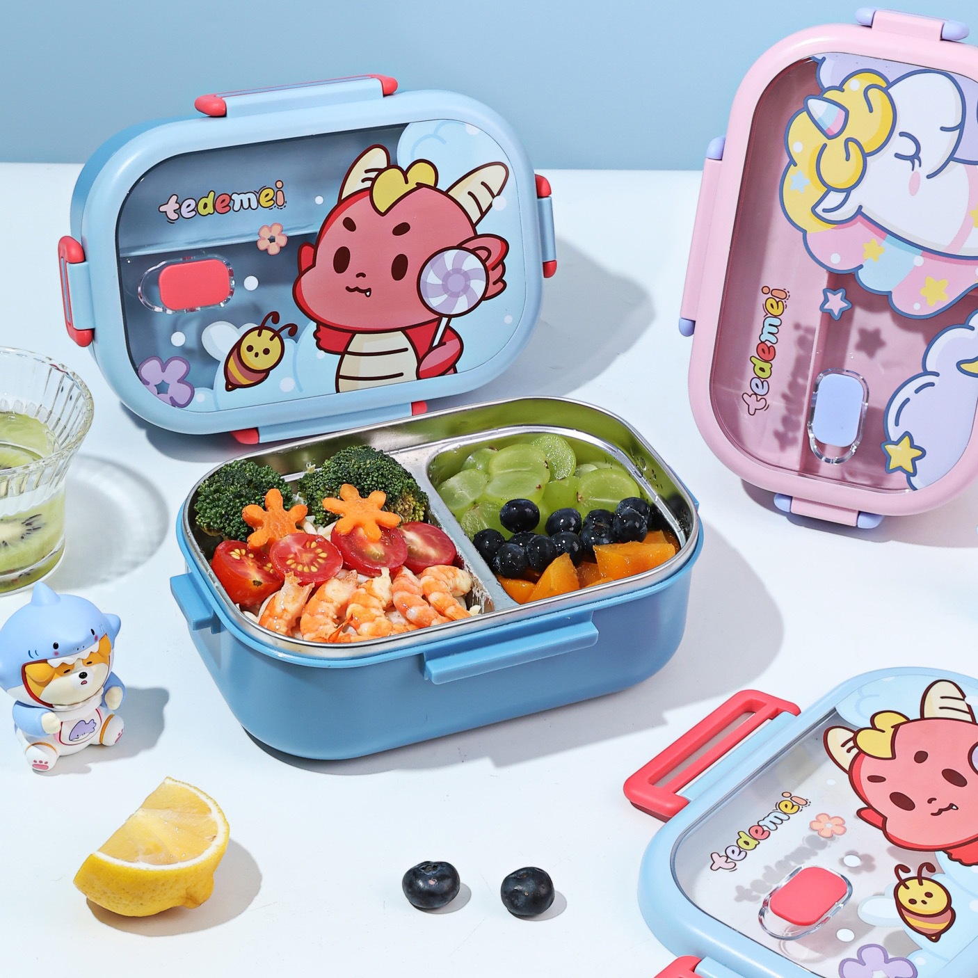 饭盒儿童学生304不锈钢密封保温午餐盒便携保鲜大容量分格便当盒