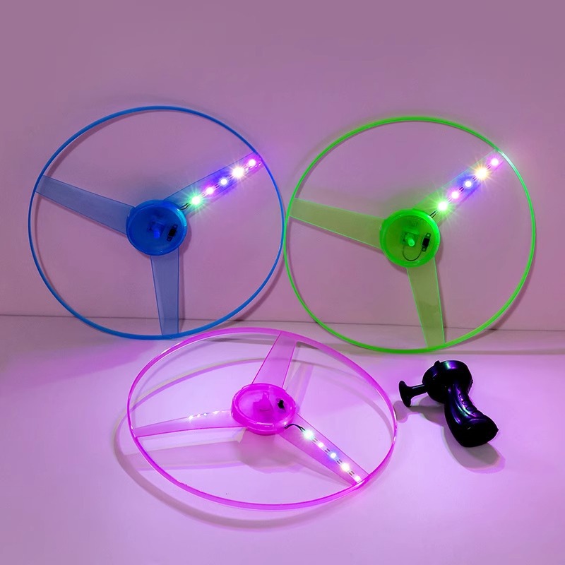 New colorful luminous flying saucer 12-lamp drawstring flying saucer, Flying Fairy six-lamp flying disc, children's street stall outdoor toy Specification image