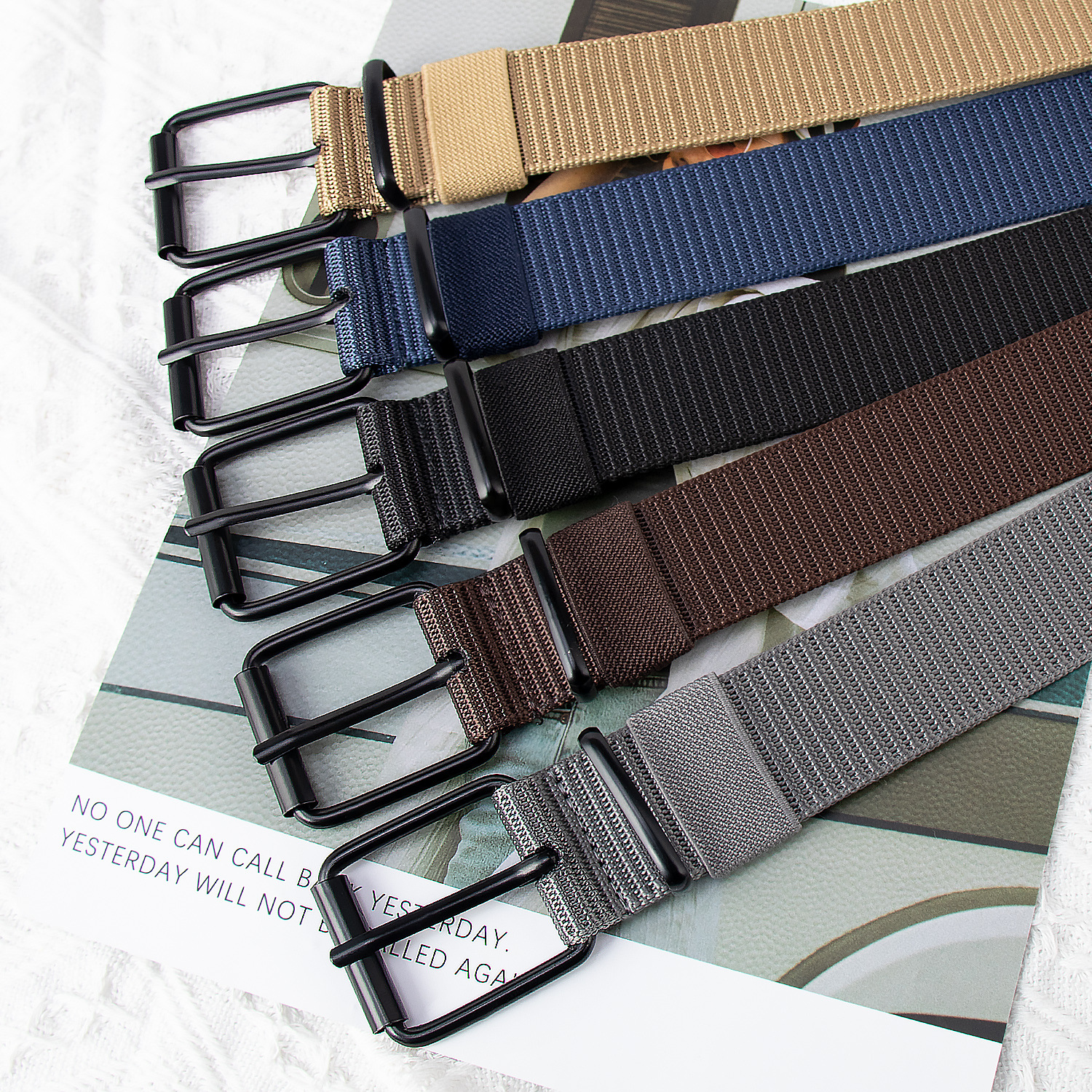 New men's belt with black pin buckle from Wenzhou factory, high-end men's belt, trendy men's wholesale stock details Picture
