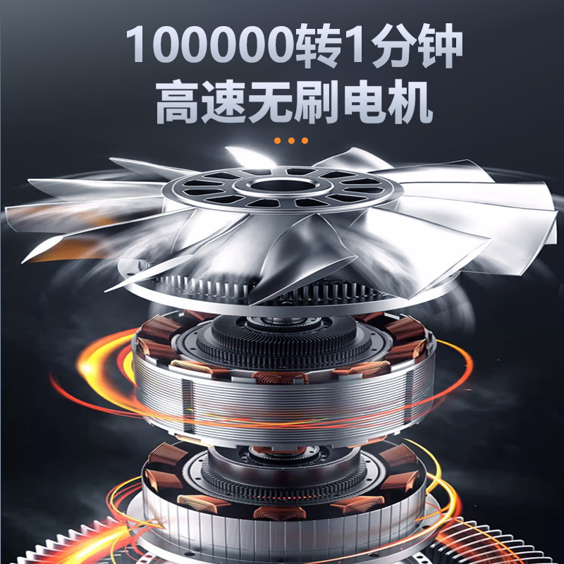 X8 Cross-border Violent Turbine Fan, high-speed brushless mini Portable fan, outdoor handheld wireless hair dryer fan details Picture