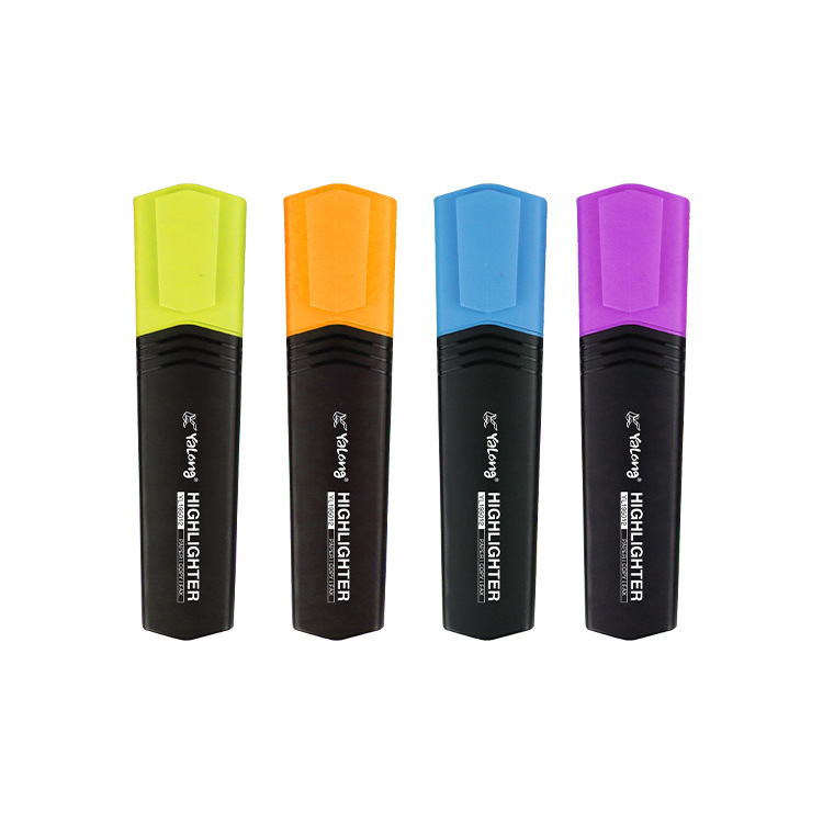 Yalong Cross-border brand Fluorescent Note Number 4PVC Color Hybrid Highlighter details Picture
