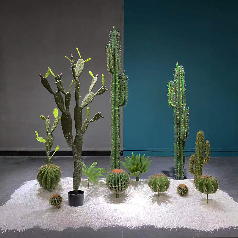 Nordic large-scale artificial cactus potted plant, tropical desert scene decoration potted plant, artificial immortal pillar Application Scenario