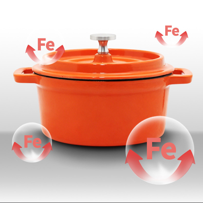 铸铁珐琅搪瓷炖锅无涂层老式家用焖煮辅食迷你锅热奶锅生铁锅汤锅细节图