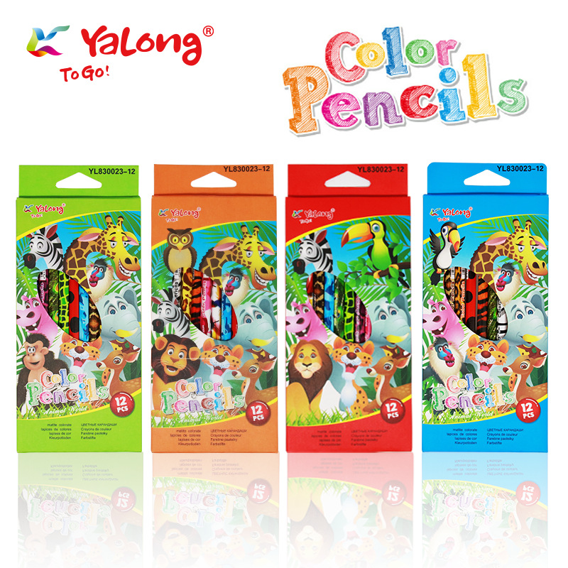 12色卡通动物彩铅48笔学生绘画文具彩色铅笔多色彩铅厂家铅笔产品图