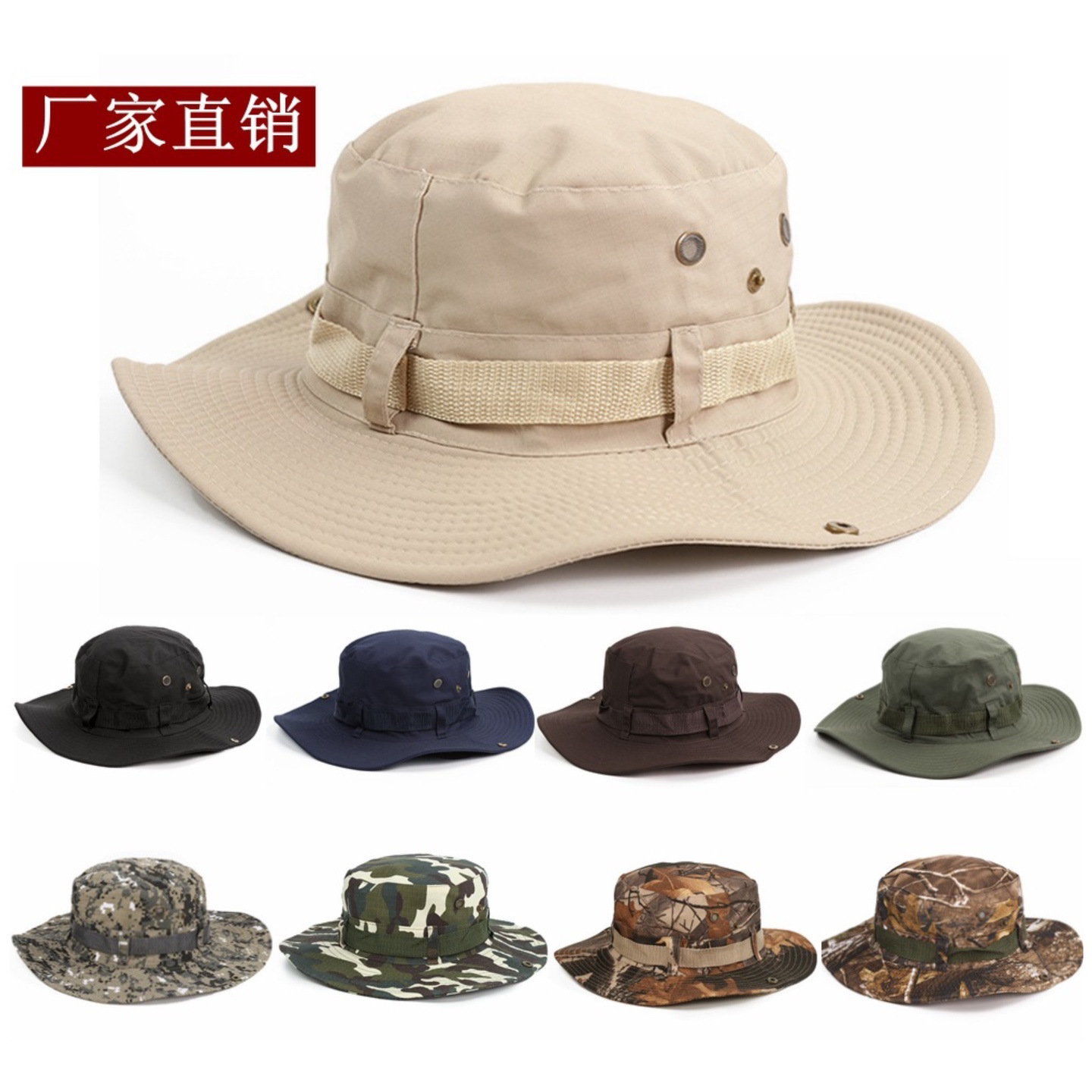 New fisherman's hat with double-sided fabric, portable storage, Pennie hat, summer outdoor travel fishing, large brim and sun hat