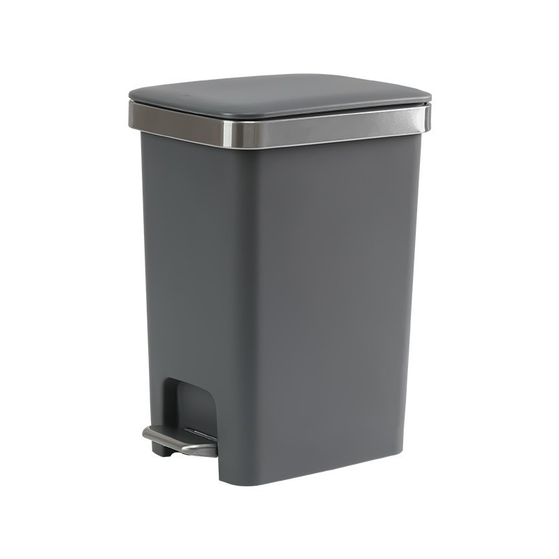 This is a high-end, light luxury household trash can with a foot pedal, lid and large capacity for the kitchen and toilet details Picture
