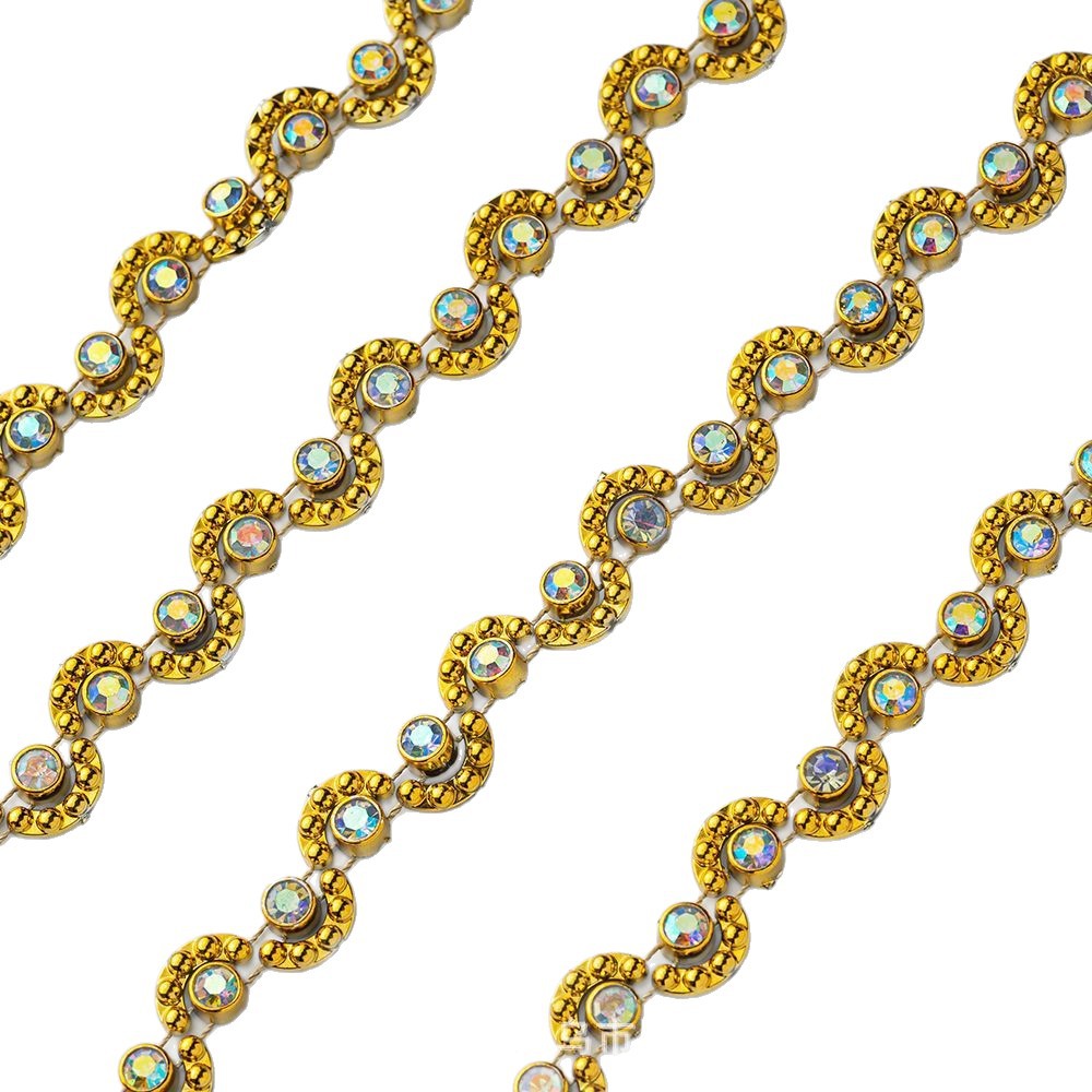 Nuevos diamantes brillantes accesorios ropa accesorios decorativos materiales auxiliares diy cosido a mano ropa nacional accesorios cadenas de diamantes Item Picture