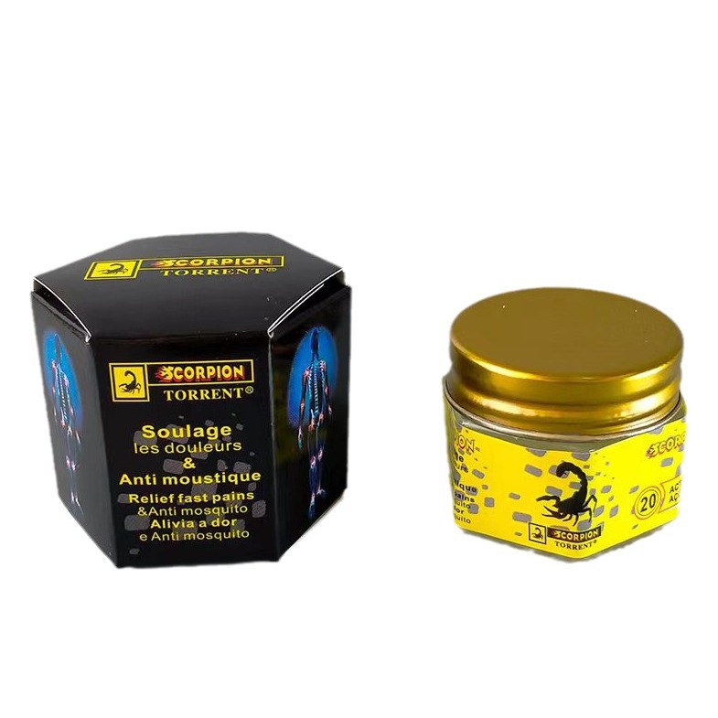 Only available in cross-border scorpion ointment cans for mosquito repellent, cooling, heatstroke prevention, itch relief, refreshing and brain-boosting plant fever-generating mint ointment 19g Item Picture