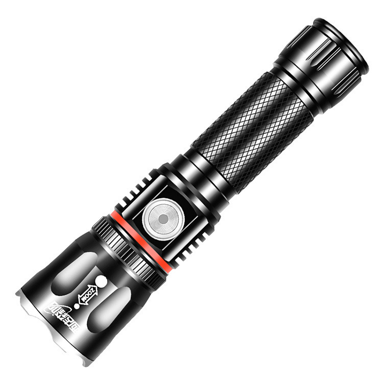 New multi-functional USB rechargeable outdoor high-power T6/L2 aluminum alloy COB strong light led flashlight Item Picture