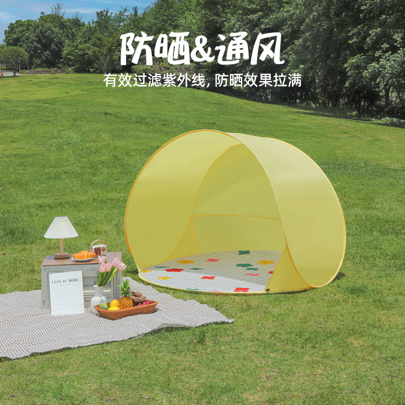 Ins-style children's quick-release tent, outdoor camping sun protection portable foldable tent, baby indoor and outdoor play house Application Scenario