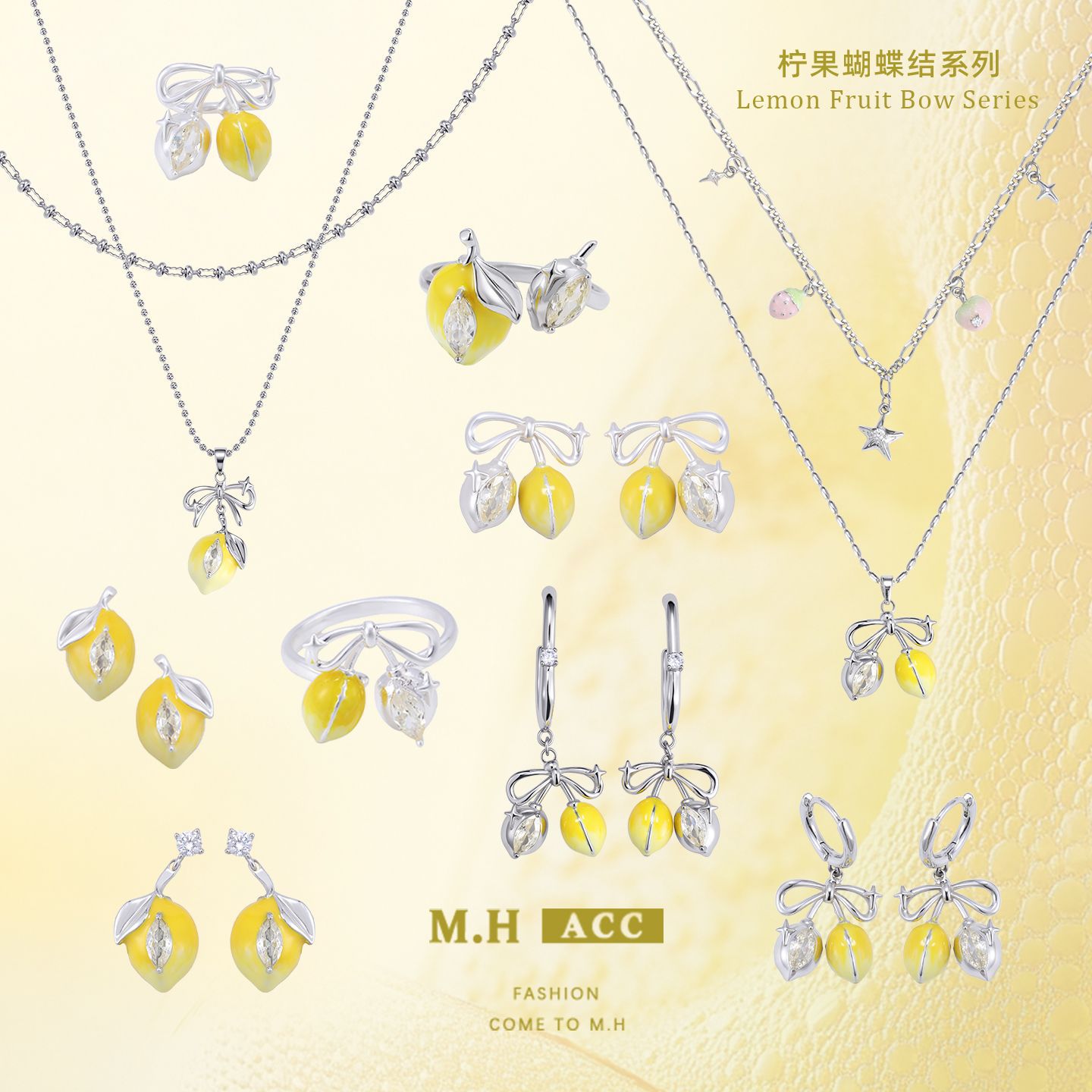 【 Customization 】 Dopamine Lemon Story Series Earrings, original design for women, sweet and fresh summer stud earrings