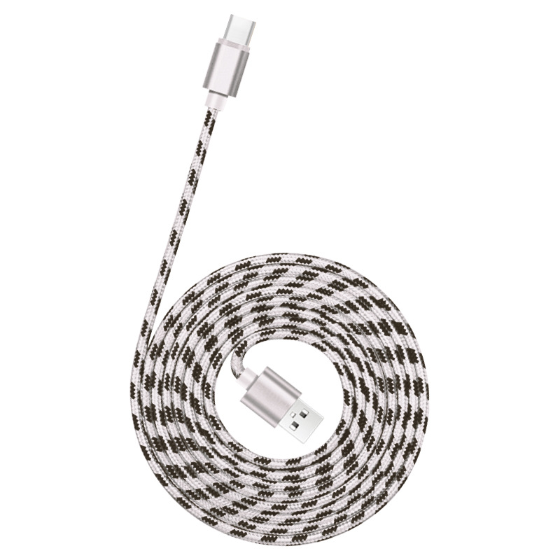 Paquete de código postal tejido Type-c cable de datos 2m / 3m extensión super quick charge extension cable para huawei apple Item Picture