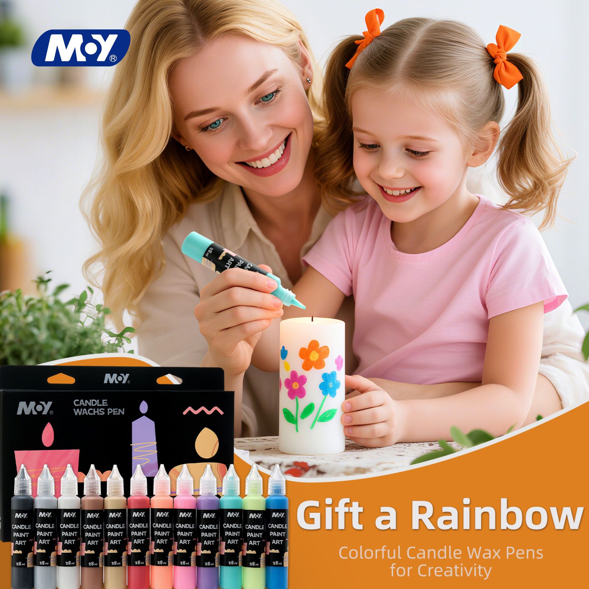 Candle paintbrush special paint, children's DIY aromatherapy, washable, smokeless, flammable, 3D outlining and coloring, party decoration