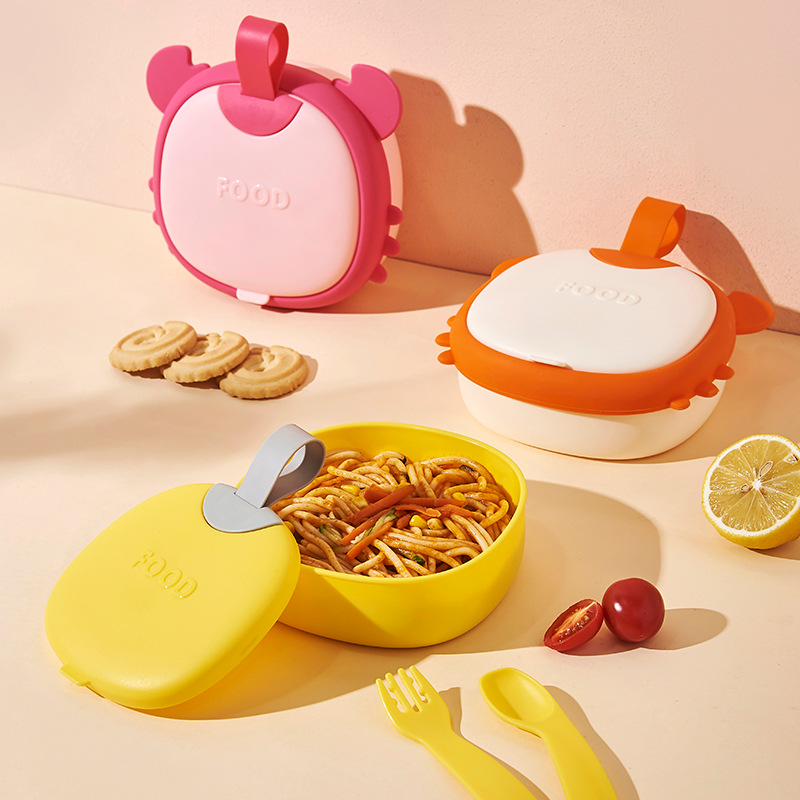 Baby food bowls, training spoons, special self-feeding tableware for babies, anti-drop and anti-scald, children's eating plates, silicone Application Scenario