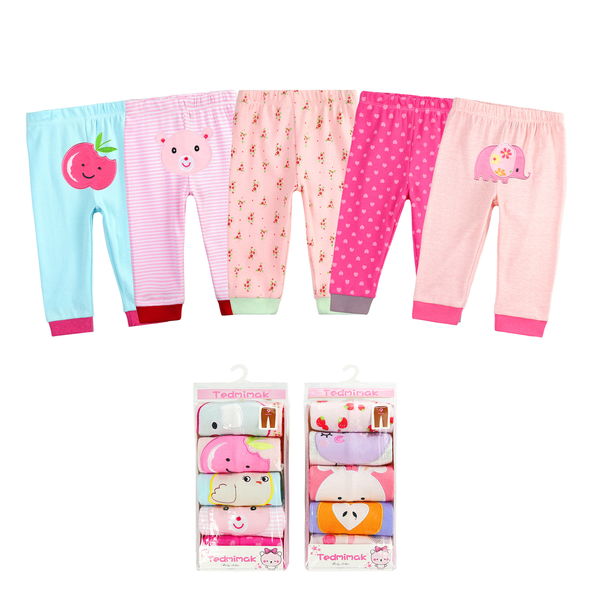2024 Factory foreign Trade wholesale Summer new cute boys', girls' and infants' cartoon pp pure cotton trousers details Picture