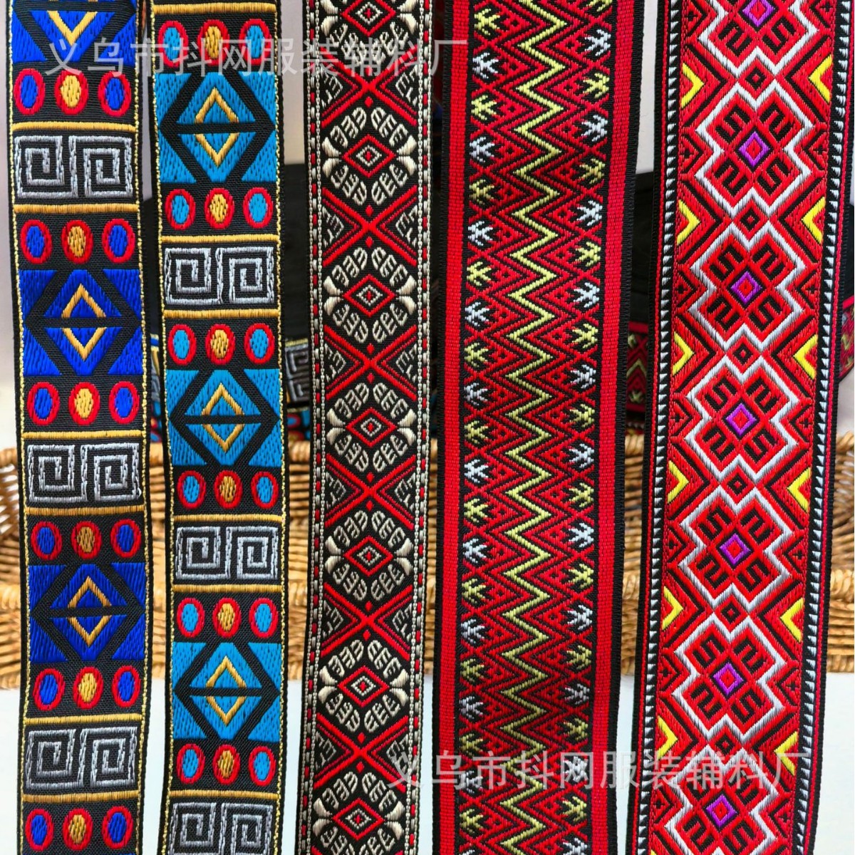 3.2cm-5cm ethnic style jacquard embroidery webbing performance costume accessories diy gift box packaging tape manufacturer wholesale