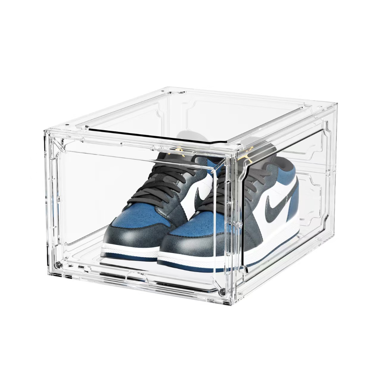 Acrylic transparent shoe box storage box, plastic basketball shoe cabinet, sneaker storage box, display cabinet, shoe storage wonder, easy to install Item Picture
