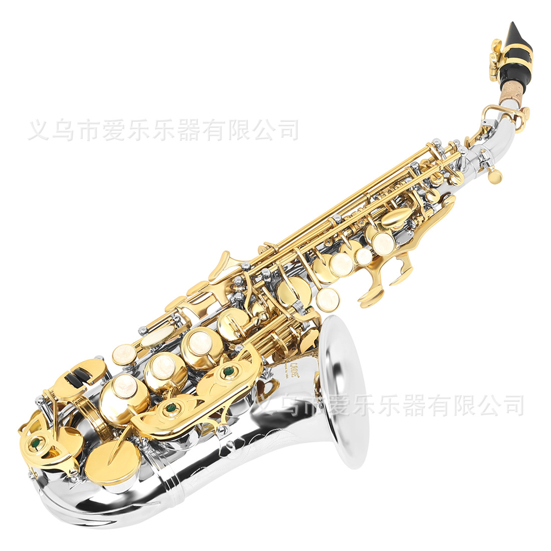 SLADE B-flat small elbow children's and adult soprano saxophone, brass tube silver gold-key saxophone Specification image