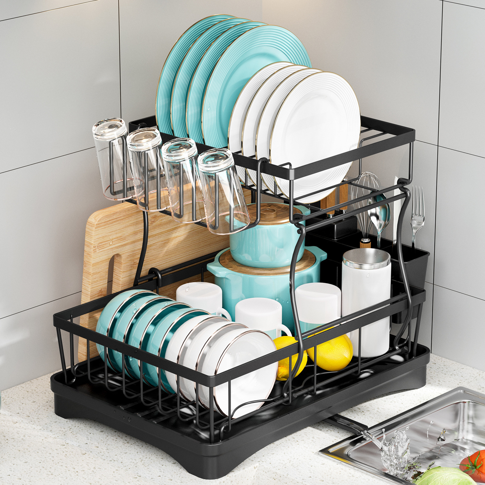 厨房沥水碗碟架碗筷沥水篮水槽洗碗池放碗架收纳架餐具置物架