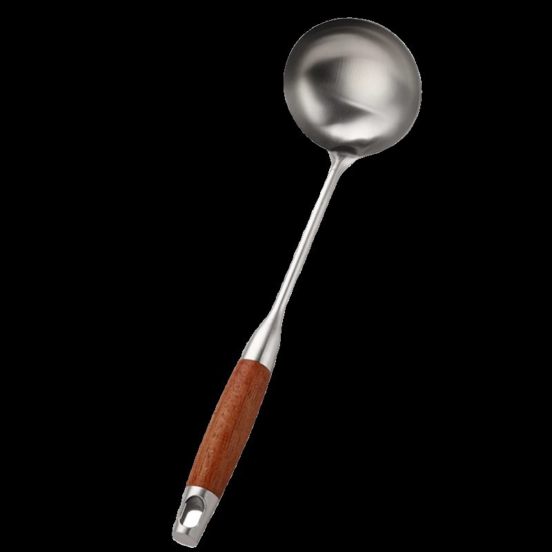 316 stainless steel spatula, food-grade household cooking spatula, wooden-handled spatula set, thickened long-handled iron spatula Item Picture