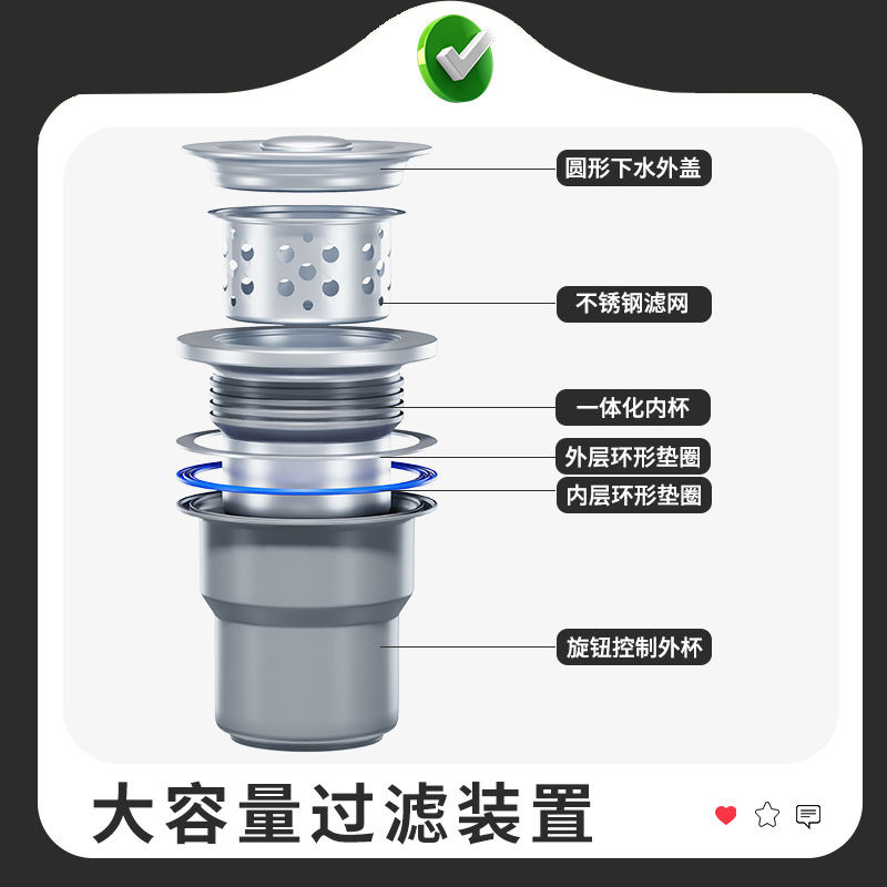 Round kitchen sink, black embossed island counter, small single bar counter, balcony, nano stainless steel undermount basin, 304 steel Specification image