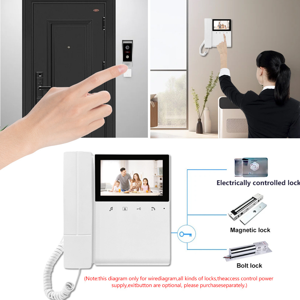 4.3-inch telephone/video doorbell/Compact with handle/doorbell/Villa doorbell/building export wholesale doorbell details Picture