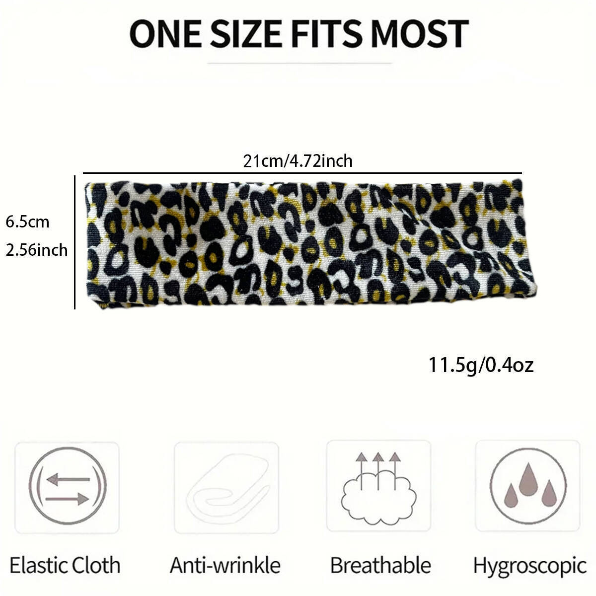 The new Amazon velvet headband exudes a high-end and fashionable solid color elastic headwear. It's a retro leopard print sporty hair tie for women Item Picture