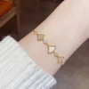 The fashionable and elegant zircon shell fan bracelet of the same style as Douyin features a niche design, simple and versatile, and is a light luxury bracelet Specification image