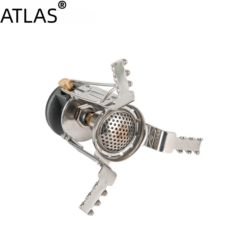 ATLAS portable mini gas stove, outdoor camping burner, windproof and high-flame stove, stainless steel one-piece camping Specification image
