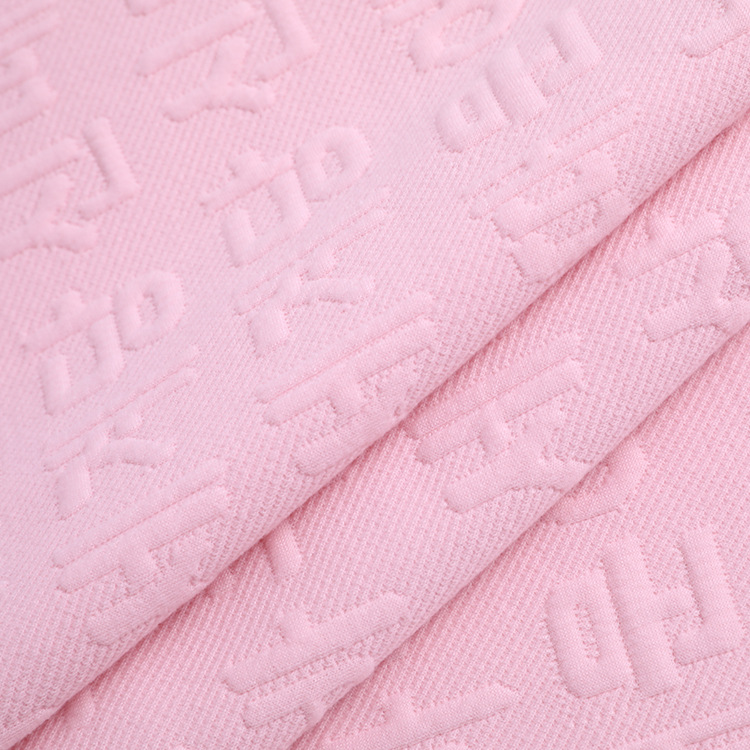 In-stock stretch knitted jacquard air layer fabric, fashionable all-polyester 320g super soft baby and children's clothing knitted fabric details Picture