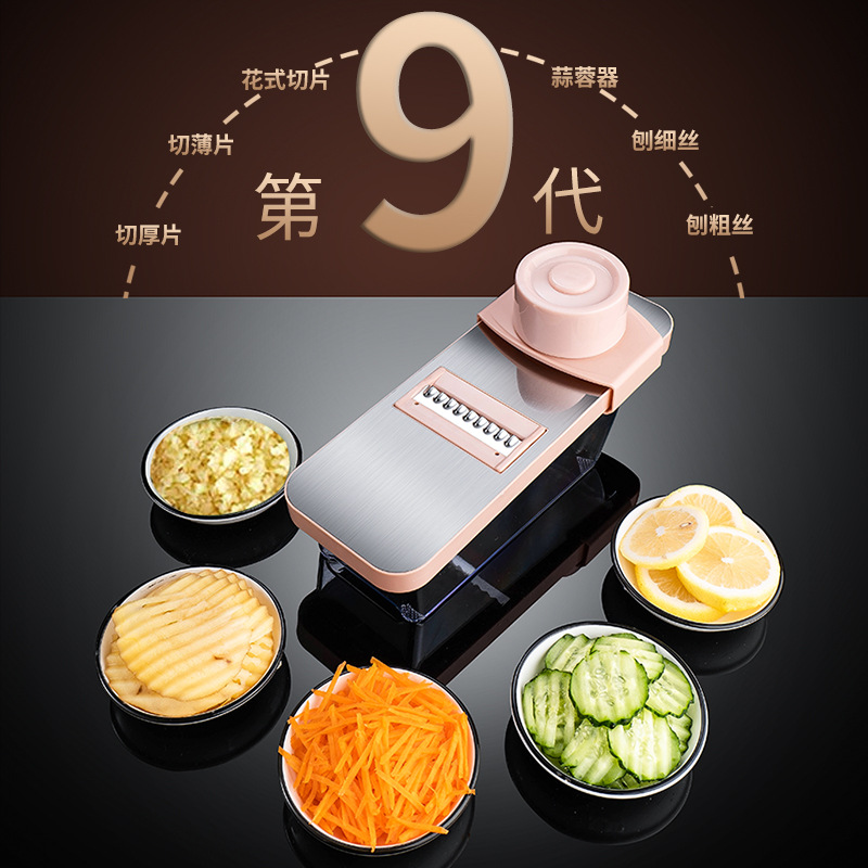 Kitchen multi-functional vegetable slicer and grater, simple and transparent slicer and grater, potato and radish grater, potato slice magic tool Application Scenario