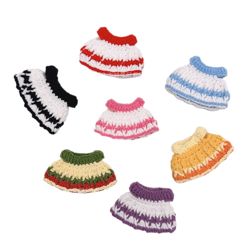 Plush knitted skirts, pure hand-woven baby clothes, carrier skirts, umbrella skirts, plush dolls, doll clothes, accessories and clothing Item Picture