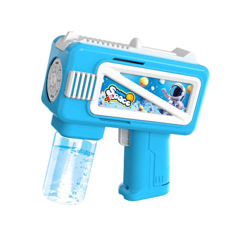 New handheld electric bubble machine toy, multi-hole cartoon space bubble gun, children's outdoor bubble blowing toy Item Picture