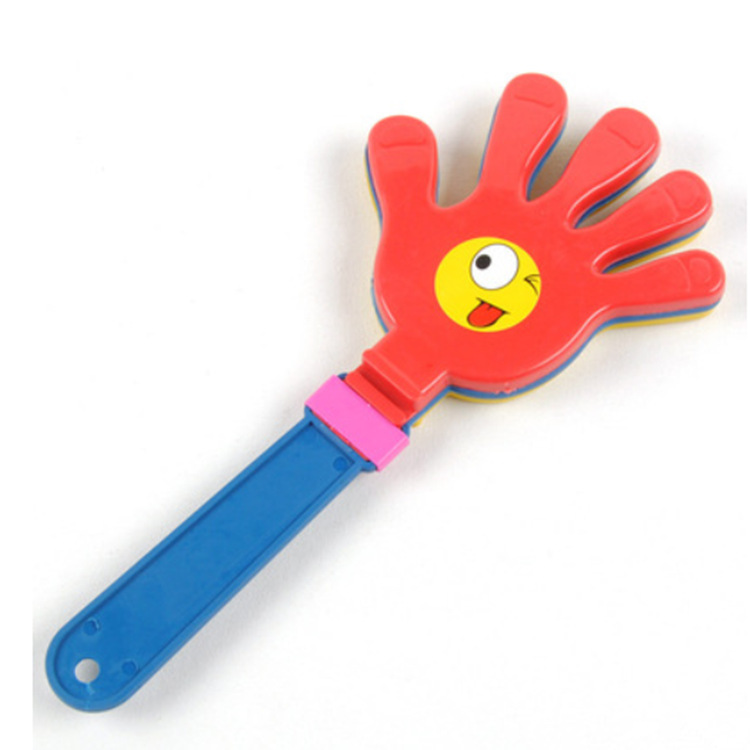 28cm大号加厚笑脸拍手器小手拍拍手塑料手掌拍巴掌手拍掌鼓掌拍白底实物图