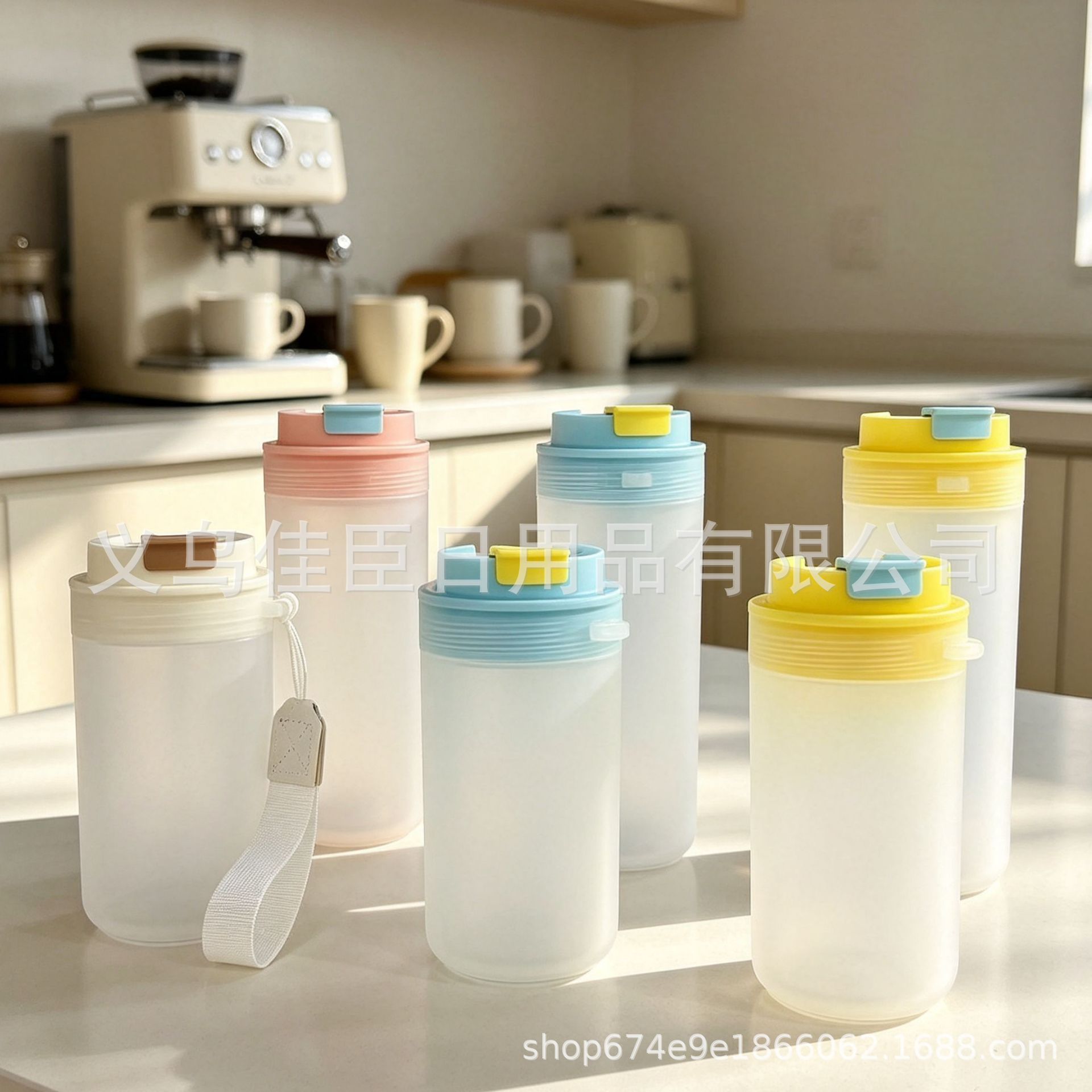 Simple frosted portable sports bottle, bouncy cap hand-held water cup, student leak-proof drinking water pot Specification image