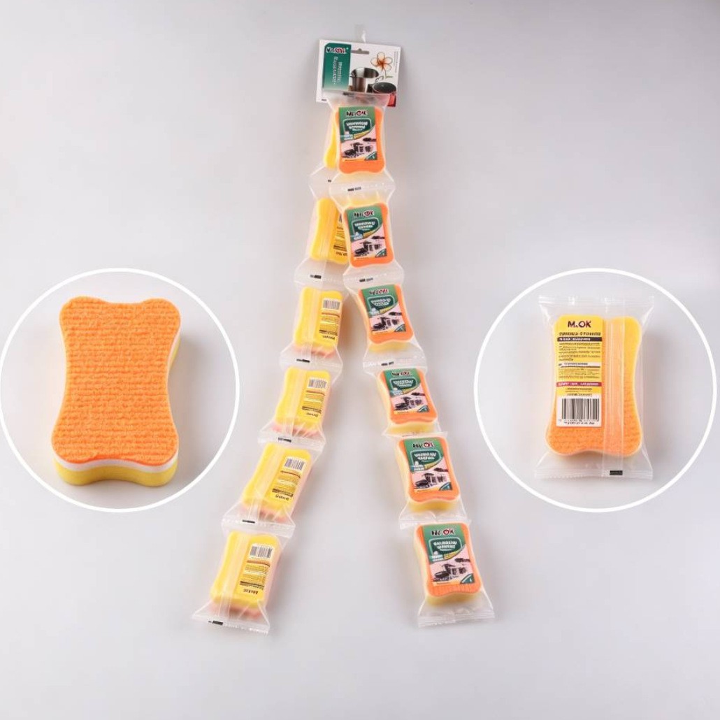Mr.OK factory direct supply sponge scouring pads, double-sided cleaning sponges, kitchen cleaning sponges, dishwashing sponges, pot scrubbing sponges